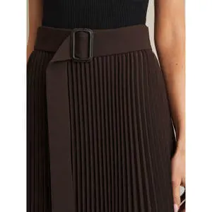 REISS AVA Pleated Belted Midi Skirt